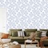 Wallpaper Flowers white, light gray and azure for the living room and bedroom 50x1000
