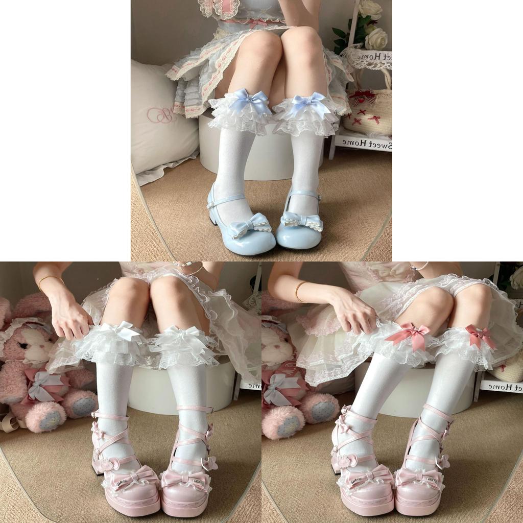 Cotton Lolita Knee Socks With Sweat Absorption For Girls Spring Summer