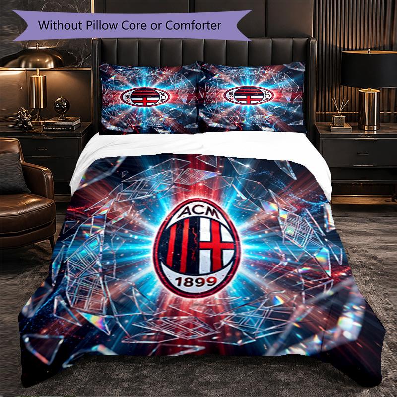 Modello AC Milan 3?Set di biancheria da letto morbido in microfibra con federe per camera da letto