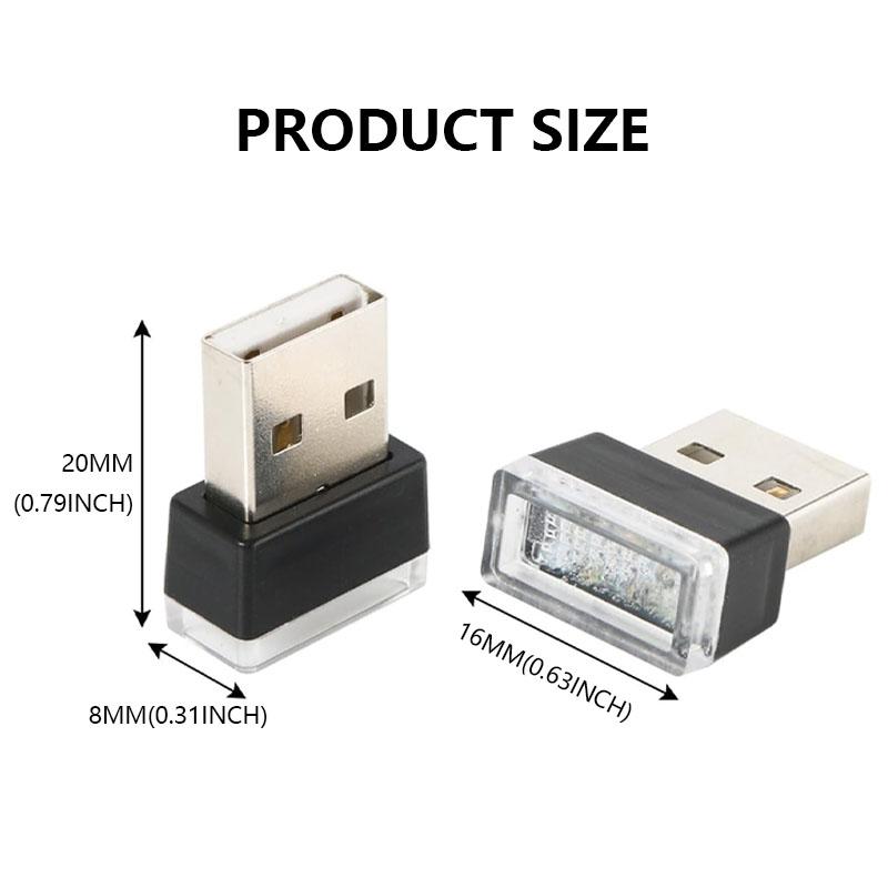 1/2/4PCS Mini USB LED Car Light Auto Interior Styling Atmosphere Decorative Lamps Emergency Lighting Portable Ambient Lights