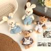 Cute Cartoon Wear Clothes Bear Rabbit Plush Toy Stuffed Doll Pendant Keychain Backpack Hanging Decoration Couple Gifts