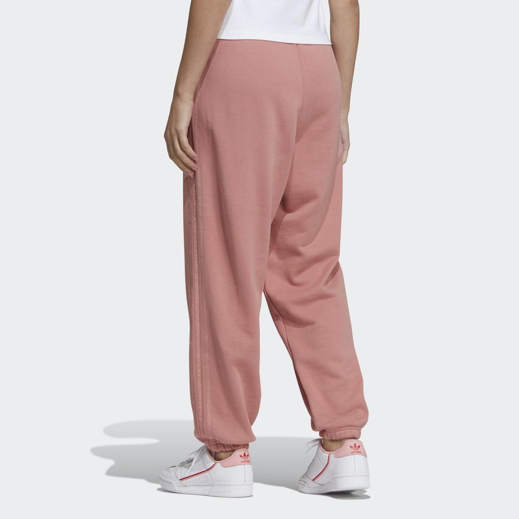 Adidas Originals Lace-Up Casual Tapered Side Stripe Vintage Long Pants Knitted Sports Pants Women Bottoms Smoke-Pink GM6700