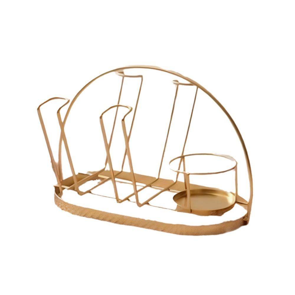 Iron Water Cup Drying Rack Gold/Black Glass Cup Drain Holder Durable Tea Cup Holder for Home