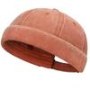 Hip Hop Hat Rolled-Cuff Harbour Hat Distressed Brimless Skull Hat Adjustable Washed Casual Hat for Outdoor Photo Props