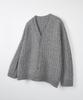 Nodu Cable Saddle Crop Cardigan [Gray]