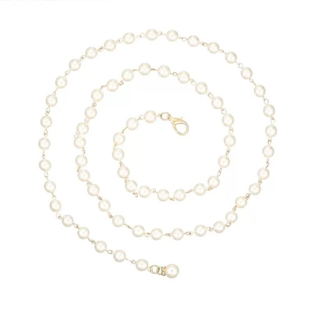 Dress Accessory Pearl Waist Chains Adjustable Body Chain Decor Fashion Belly Chain for Women