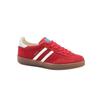 Women's Suede Sneakers Lace-up Low-top Casual Shoes Retro Style Striped Walking Shoes