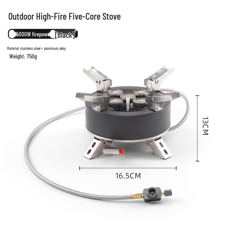 Portable Folding Butane Gas Stove: 5-Core High-Fire for Camping, Boiling, and Cooking Hot Pot