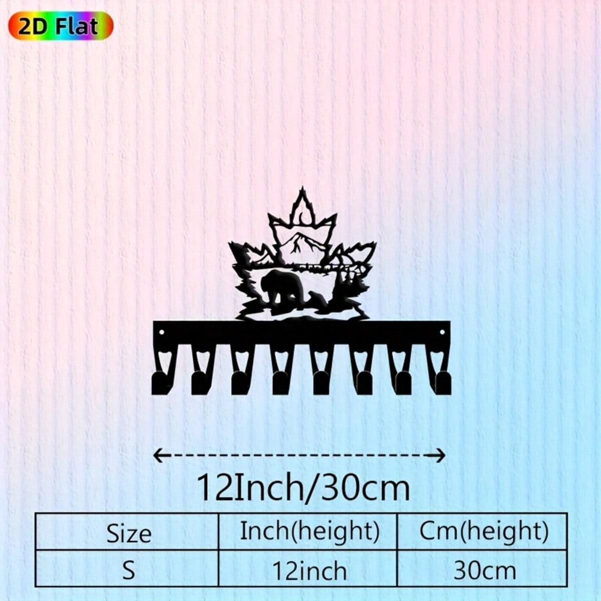 

Metal Tree Silhouette Wall Hook Set Space Saving 8 Hooks Multi Functional Iron Organizer Rack for Hallway Bedroom Living Room 17x30