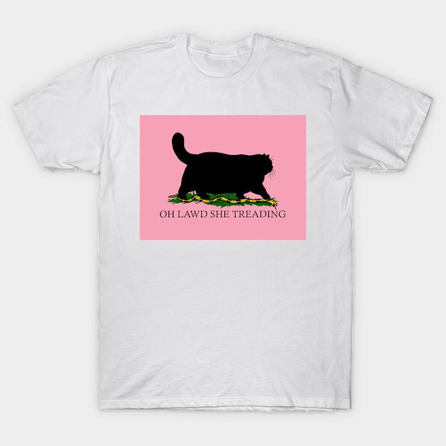 Men Black Print T-shirt Oh Lawd She Treading Pink Version No-Cut Transfer Paper Print Cotton Tshirt L белый
