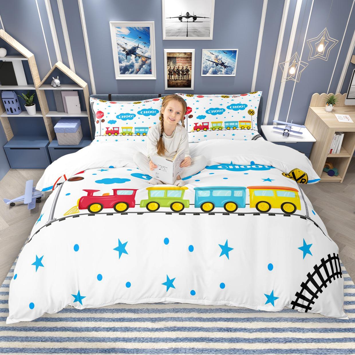 

Comforter Homewish Boys Truck Tractor 2Pcs/3Pcs Constructon Vehicles Bedding Cartoon Car Theme Comforter Set Comforter (quilt)-EU Single(135*200cm)3pcs