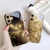 Golden Chicken Luxury For iPhone 16E 15 Pro 14 13 Plus 12 mini 11 15Pro 14Max 13Plus XR Xs X 16 Pro Max Golden glass phone case