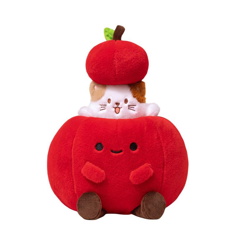 Peluche Creativo a Forma di Mela Tricolore per Gatti per Bambini, Confort e Regalo