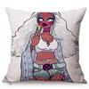 Cute Africa Girl Cushion Cover Fashion Black Woman Swimwear Show Cartoon Sofa Decoration Cotton Linen Chair Pillow Case Cojines
