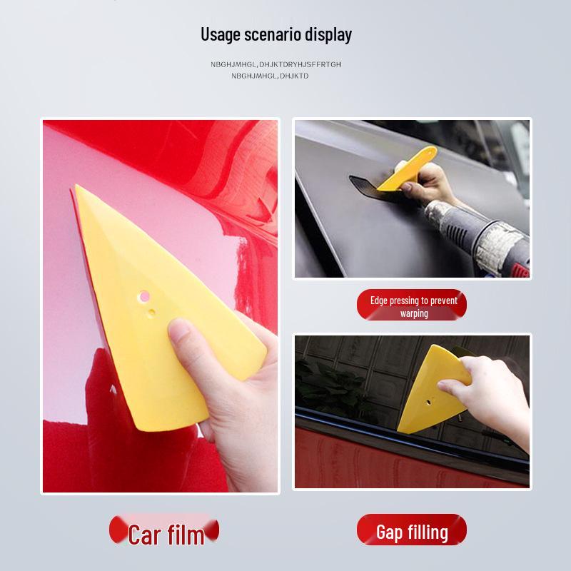 Yellow Round-Head Squeegee and Triangle Scraper Tool for Car Film Application