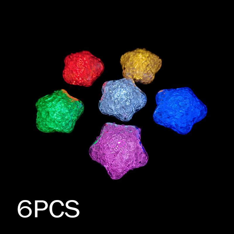 6/12pcs Waterproof Upgrade Baby Bath Bathtub LED Light Up Star Toys Creative Reusable Colorful Glowing Sensory Toy for Kids Gift
