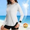 Rash Guard Manica Lunga UPF 0+ da Donna, Top da Nuoto Asciugatura Rapida UV per Surf, Immersioni, Nuoto