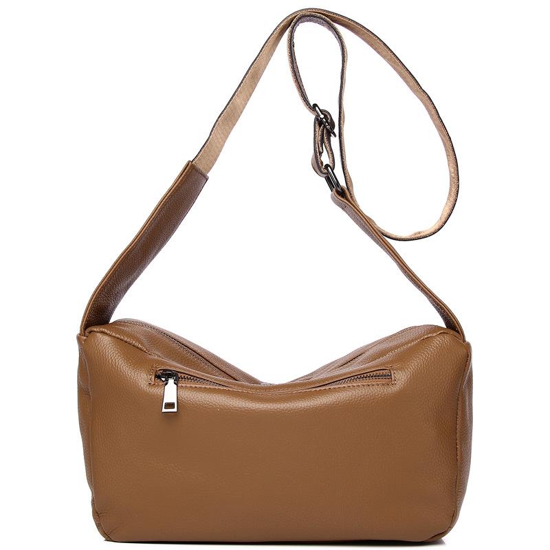 New First-layer Cowhide Foreign Trade Large-capacity Soft Leather Single Shoulder Oblique Span Bag Genuine Leather Women's Bag