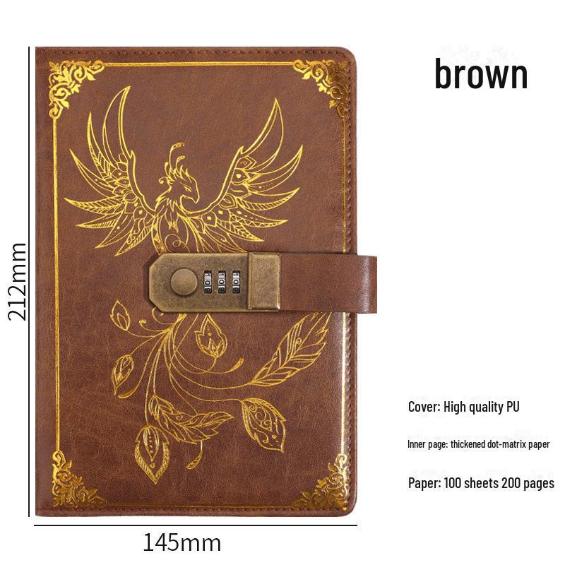 Zestaw notesu A5 w stylu retro z hasłem w pudełku prezentowym: Dziennik spotkań biznesowych z możliwością personalizacji logo.