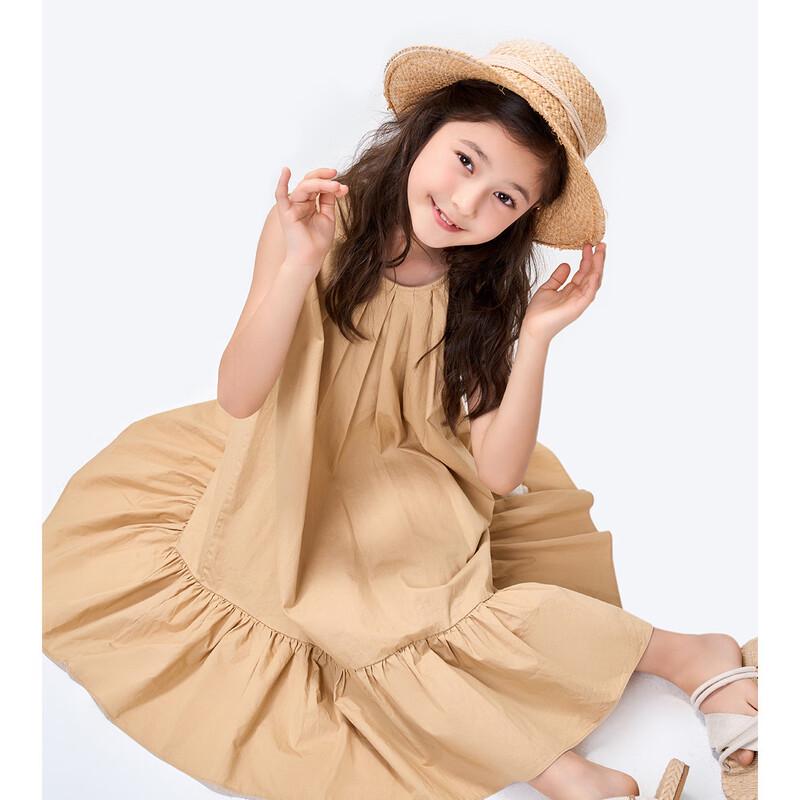 Montagut Girls' Summer Solid Color Cotton Vest Dress
