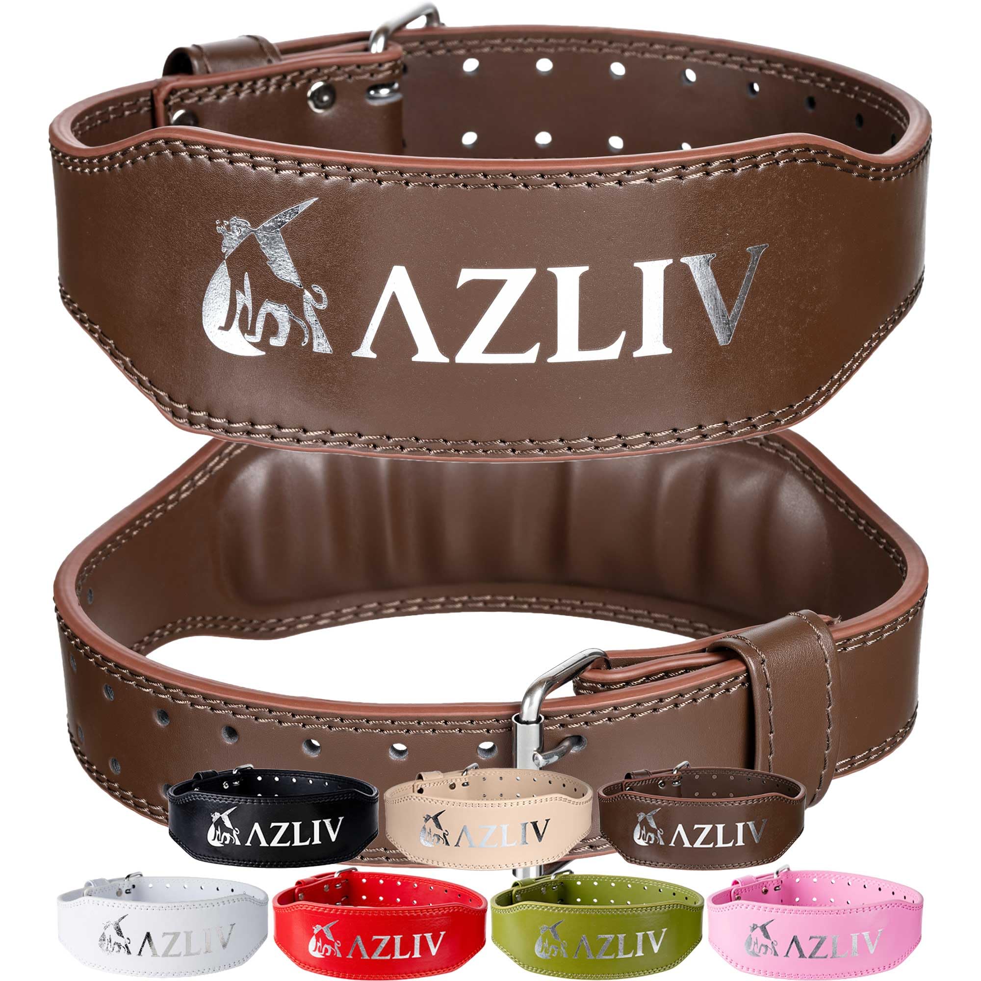 

Тренировочный пояс AZLIV AZ7 [Подходит для обхвата талии 53-110 см] Пояс для силовых тренировок, MF кожа, Прочный, Легкий и Мягкий (Коричневый, Средний)