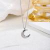Crescent Moon Pendant Necklace Polished Finish Stainless Steel Non-fading Elegant Mother's Day Gift for Female