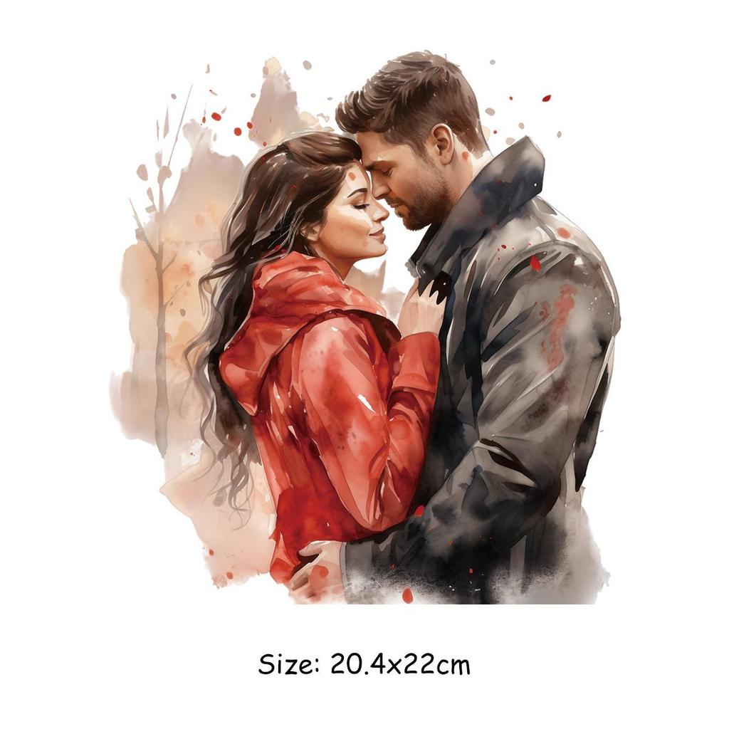 Man Woman Thermal Patch Romantic Parches Ropa T-Shirt Hoodies Heat Press Appliqued Clothes Stickers Diy Iron Patch Stickers