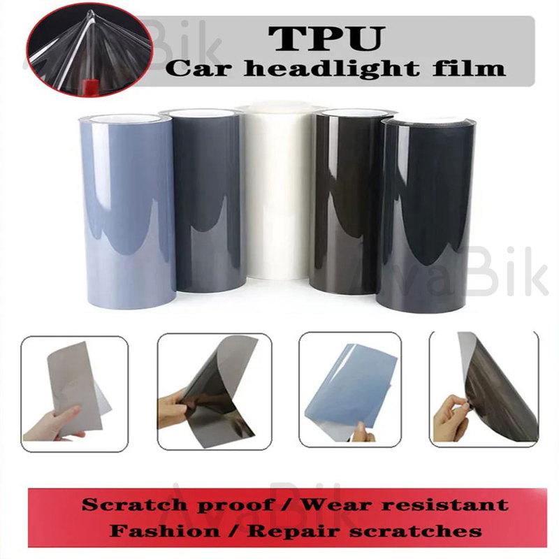 Automotive TPU Headlight Protection Film Repair Scratches Car Headlight Tint Taillight Black Transparent PPF Sticker Accessories