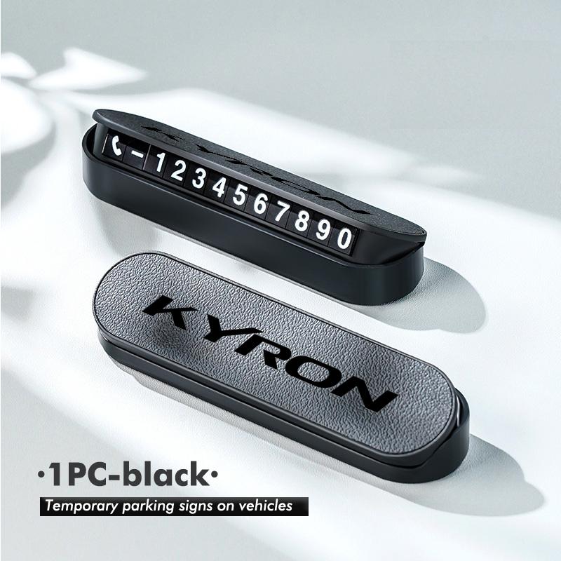 ABS+Leather Car Temporary Parking Plate Signs Phone Number Plate Park Stop For SsangYong Actyon Tivoli Rodius M200 Chairman