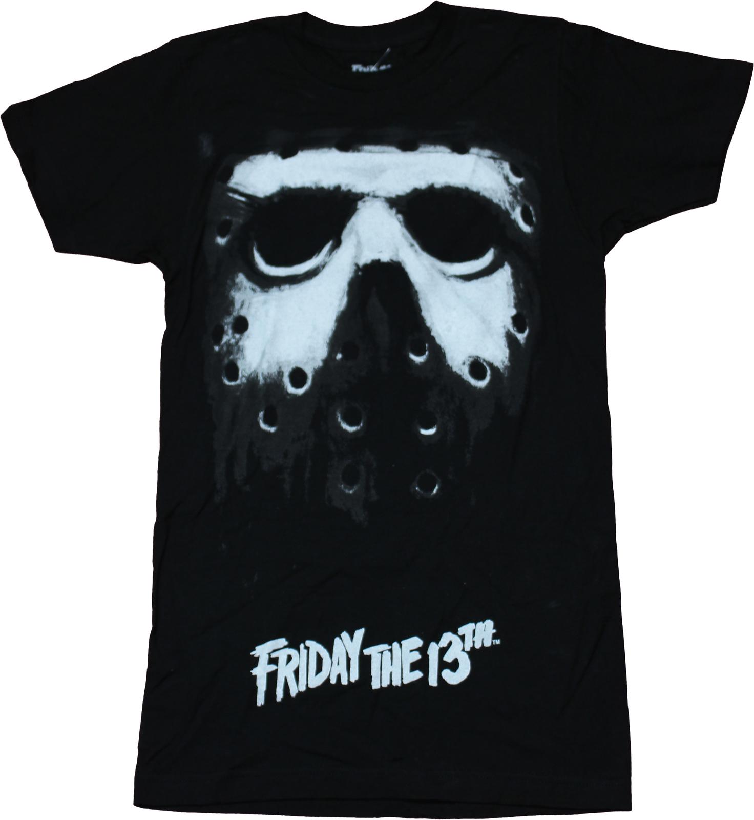 Friday the 13th New Adult T-Shirt - Giant Jason Mask Front Logo Back XXXXL