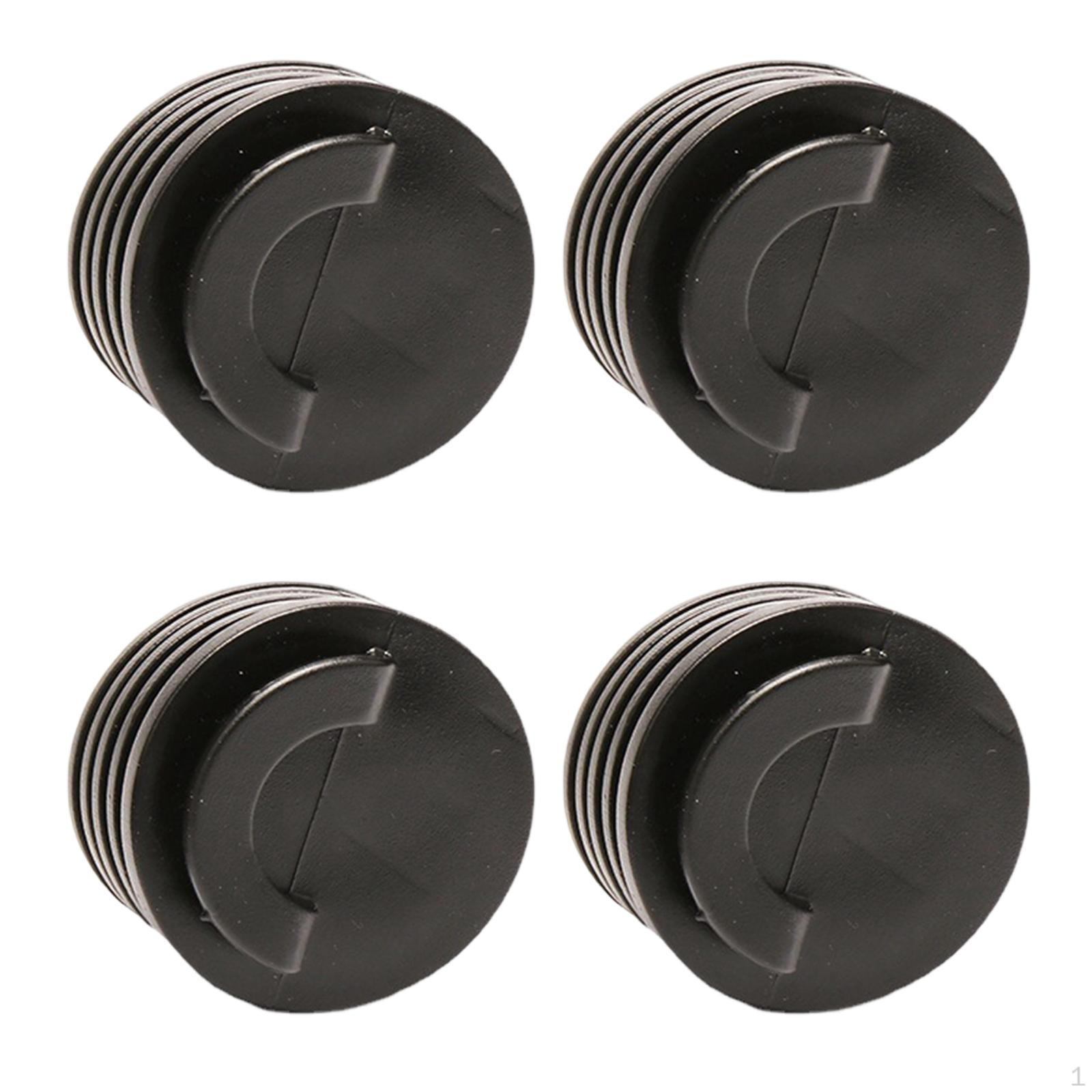 

4 Black Drain Plugs for Canoe L