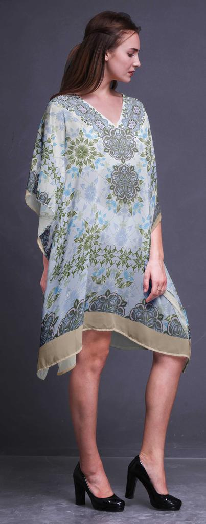 Phagun Womens Short Beach Kaftan Beachwear Bikini Coverup Midi Dress-4X-5X