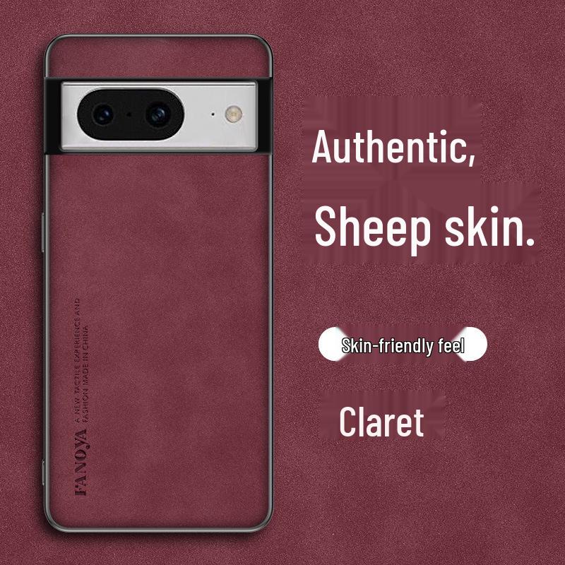 

Роскошный защитный чехол из овчины для Google 8/8A/8PRO/6A/7A/Pixel 9A XL Wine Red