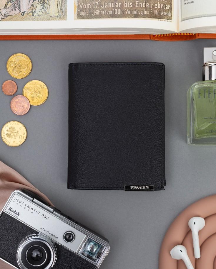 Men's Leather Wallet N4-PDM-RON-BP-9106 Black