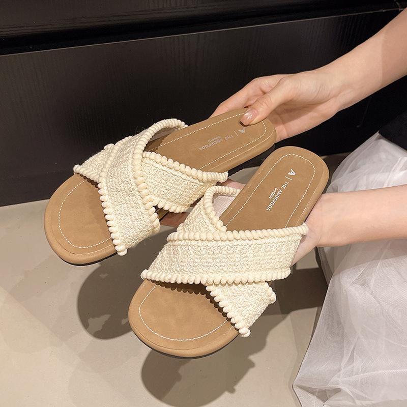 Bohemian sandals women's new fairy outerwear holiday platform slippers women's summer beach shoes soft flat