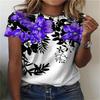 Women's 3D T-shirt with Digital Printing Round Neck Loose Short Sleeved T-shirt
