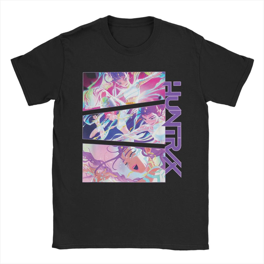 HUNTRIX Girls KPop Demon Hunters T Shirt Men Cotton Vintage T-Shirts O Neck Tees Short Sleeve Clothing Gift Idea