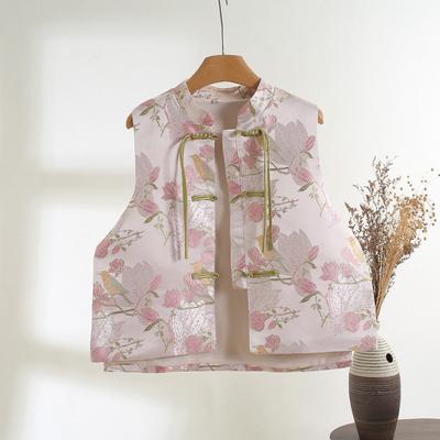 Jacquard Top Women's Retro Button Temperament Vest Vest Spring Vest Vest