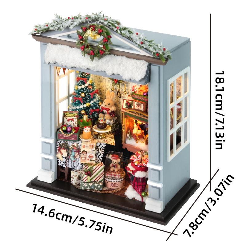 DIY Miniature Dollhouse Kit Handmade3D Wooden Puzzle Assembly Model Doll House with LED Home Decor for Friends Birthday Gifts