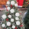 24/6Pcs White Christmas Balls Ornaments Round Foam Balls DIY Xmas Tree Hanging Pendant Ball Home Xmas New Year Party Decorations