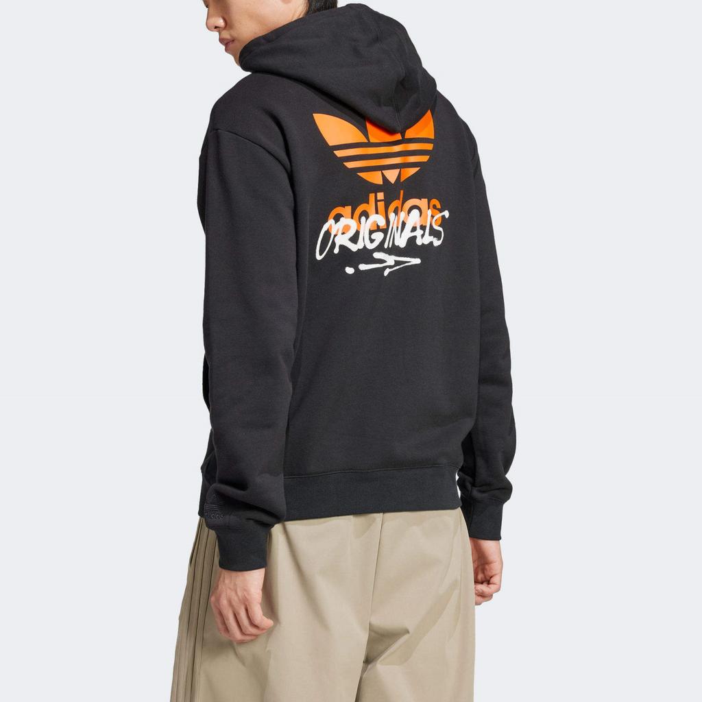 adidas Originale Trainingsbekleidung Straße Bequem Weich Vielseitig Mit Kapuze Langarm Amerikanischer Vintage Hoodie Herren Hoodie Schwarz IZ2581