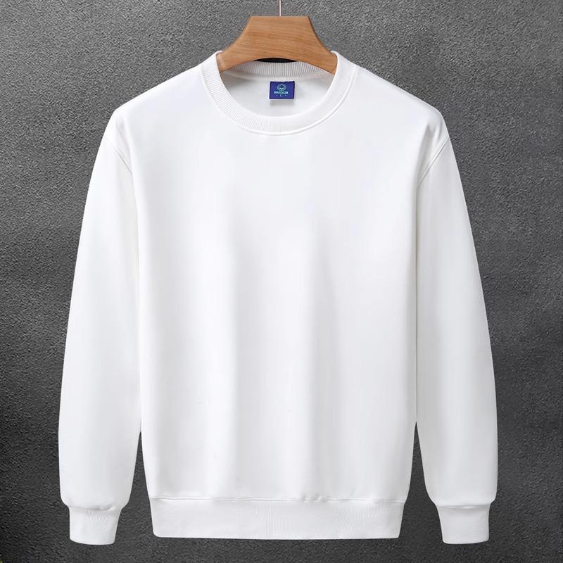 Men's 320g Heavyweight Drop Shoulder Crew Neck Sweatshirt, Autumn/Winter, Solid Color Cotton Pullover, Long Sleeve, Trendy Design