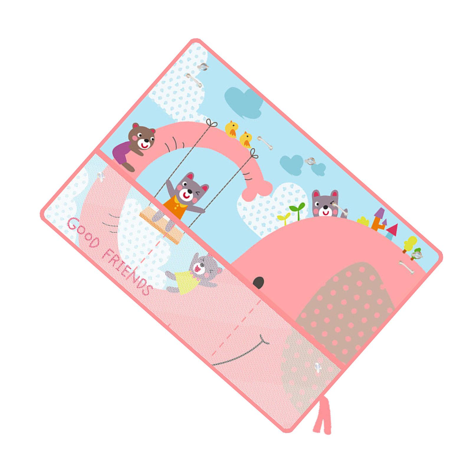 

Car Sun Shade Curtain Multifunctional Storage Sun Protection Curtain With Mesh Bag Cartoon Suction