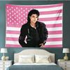M-Michael J-Jackson Pink American Flag Tapestry Pop Star Portrait Wall Hanging Fan Bedroom Decor Gift