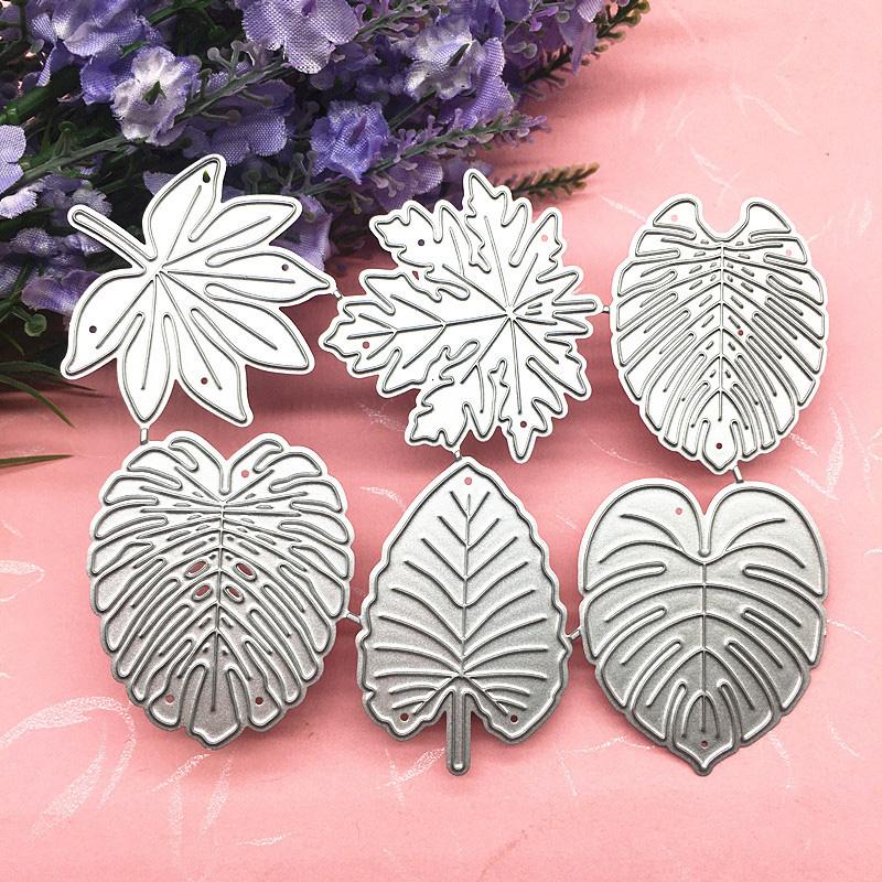 Șase frunze mari frunze metal șablon gofrare matrițe de tăiere pentru bricolaj scrapbooking card hârtie în relief decor artizanat