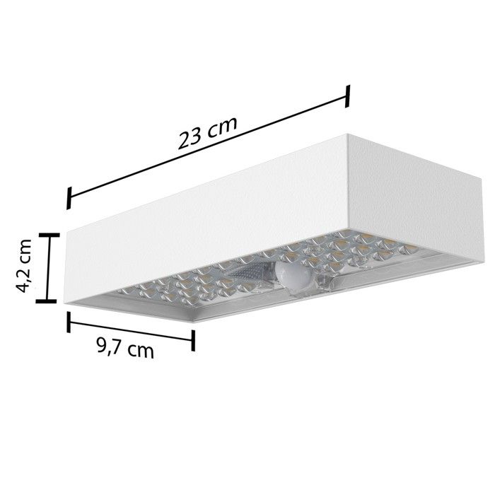 Applique Murale LED Solaire - VELAMP - 800 Lumens - Détecteur De Mouvement - IP65 - Blanc