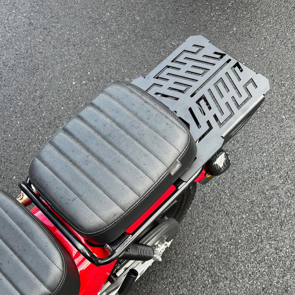 yoothi Flat Extension Rear Carrier for Honda Cross Cub 110 (Steel, 30 Kg Load, Black)