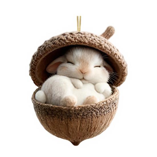 

Cozy Forest Acorn Ornaments 2D Acrylic Animal Hanging Decor for Christmas Tree Woodland Theme Party Home Decoration G