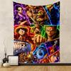 Colorful Anime Collage of Pirate Crew Members Patterned tapestry for bedroom and living room home decor