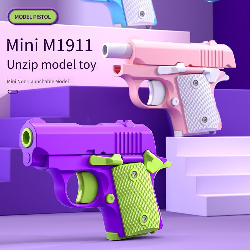 Mini Decompression Model Toy M1911 for Kids 6+! Manual Model Toy Gun For Boys Girls Outdoor Games Non-launchable model Gift